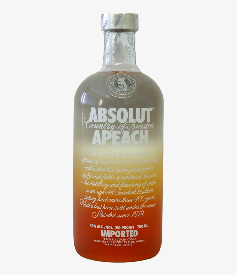 Absolut Apeach - Absolut Raspberri Vodka - 50 Ml Bottle, transparent png