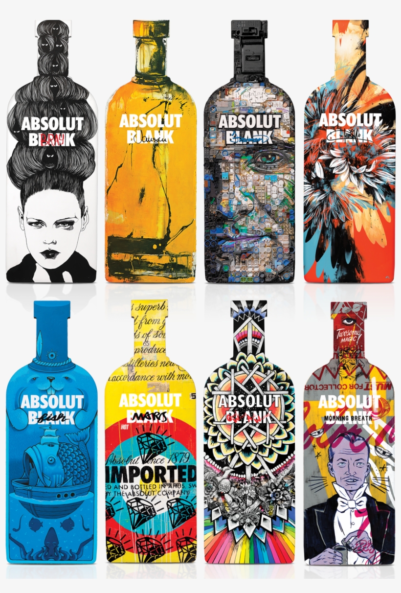 Artistas De Todo O Mundo Criam 18 Garrafas Para Absolut - Absolut Blank, transparent png