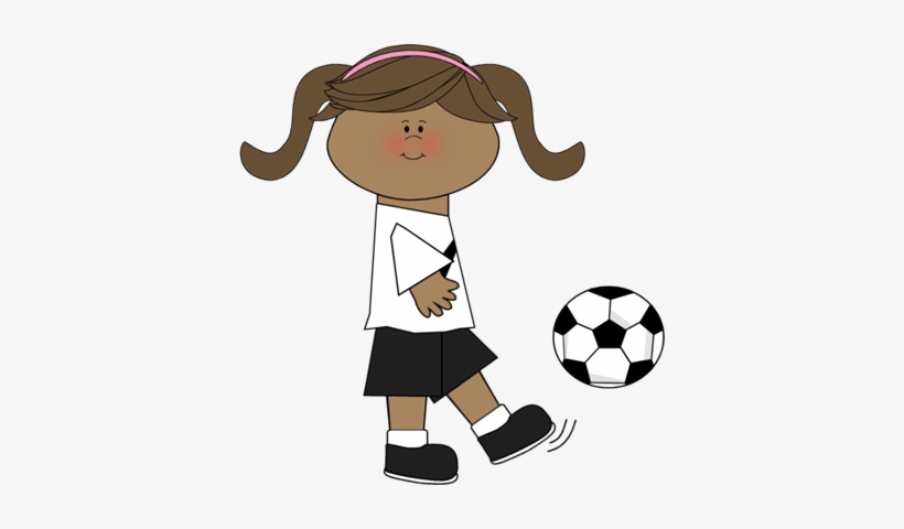 Girl Kicking Soccer Ball - Kicking A Ball Clipart, transparent png