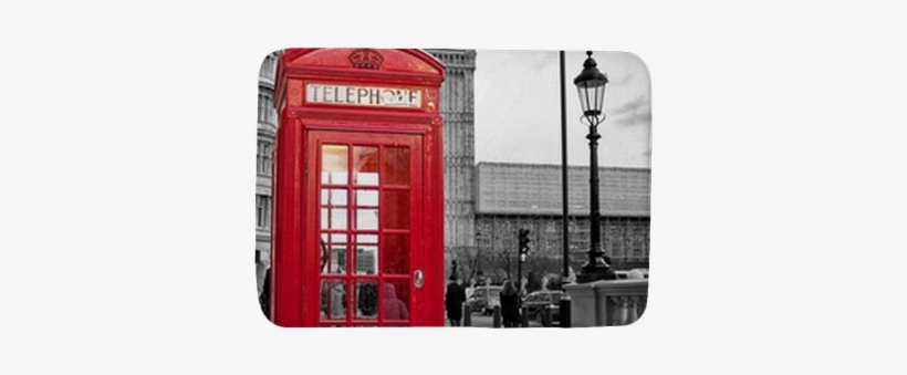 Red Phone Booth In London With The Big Ben In Black - Telephone Booth With Street Light, transparent png