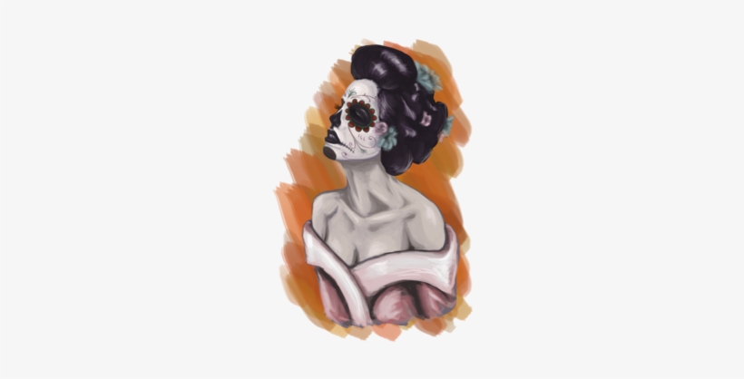 Sugar Skull Geisha - Calavera, transparent png
