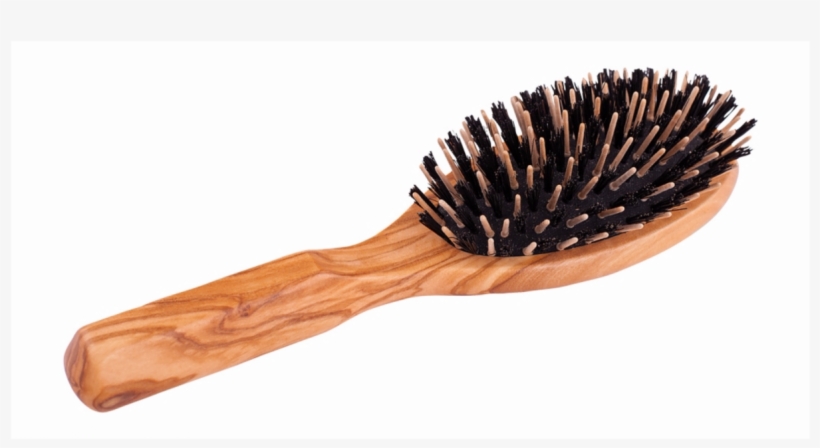 Olivenholz Haarbürste - Redecker Wooden Bristle And Pin Hairbrush, transparent png