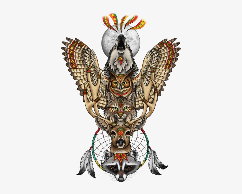 This Illustration Was Inspired My Native American Totem - Totem Illustration, transparent png