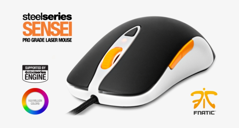 Steelseries Sensei Fnatic Edition Pro Grade Laser Gaming - Steelseries Fnatic Sensei Gaming Mouse, transparent png
