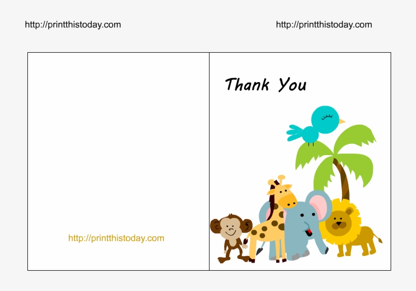 Baby Shower Thank You Cards Printable - Jungle Baby Shower Png, transparent png