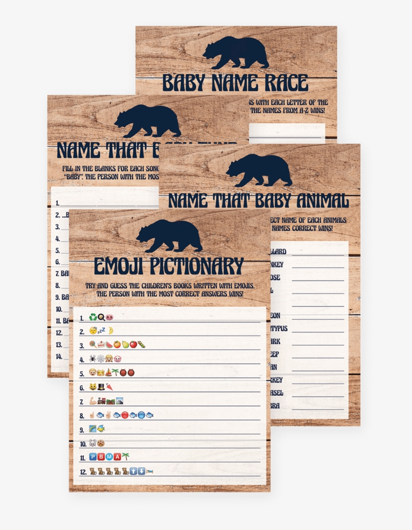Woodland Baby Shower Games Bundle By Littlesizzle - Baby Shower, transparent png