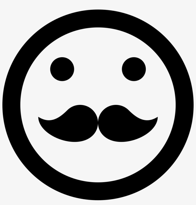 Hipster Emoticon Smiley Mustache Face Comments - Sad Smiley Black And White, transparent png