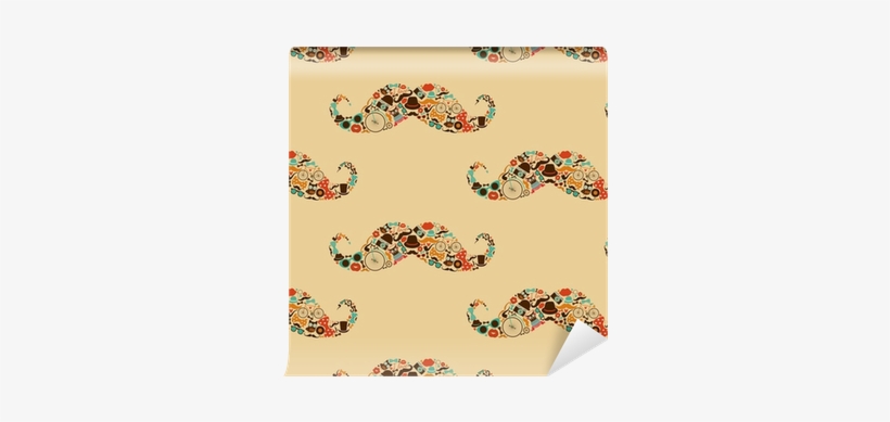 Hipster Mustache Colorful Seamless Pattern Wallpaper - Art Print: Oliafedorovsky's Vector Hipster Mustache, transparent png