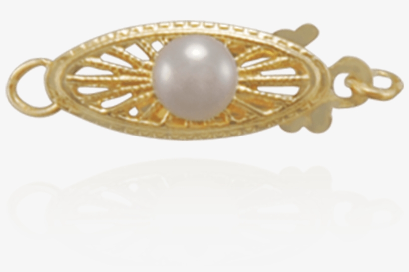 Filigree Fish Hook Clasp With Cultured Pearl - Pearl, transparent png