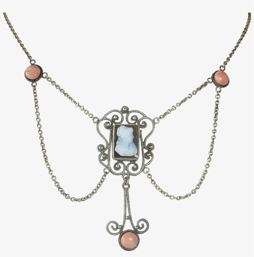 Svg Stock Cameo Drawing Necklace - Necklace, transparent png