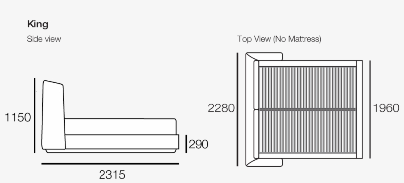 View All Configurations - Bed Dimensions Top View, transparent png