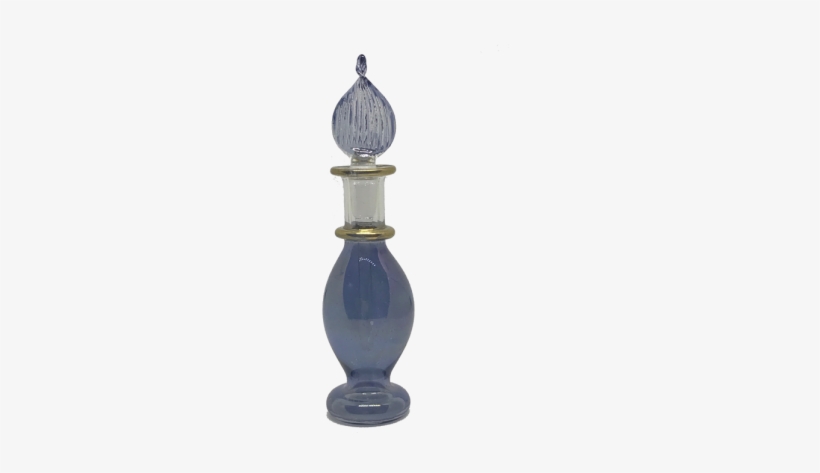 Mini Blue Gold Rimmed Hand Blown Glass Anointing Oil - Trophy, transparent png