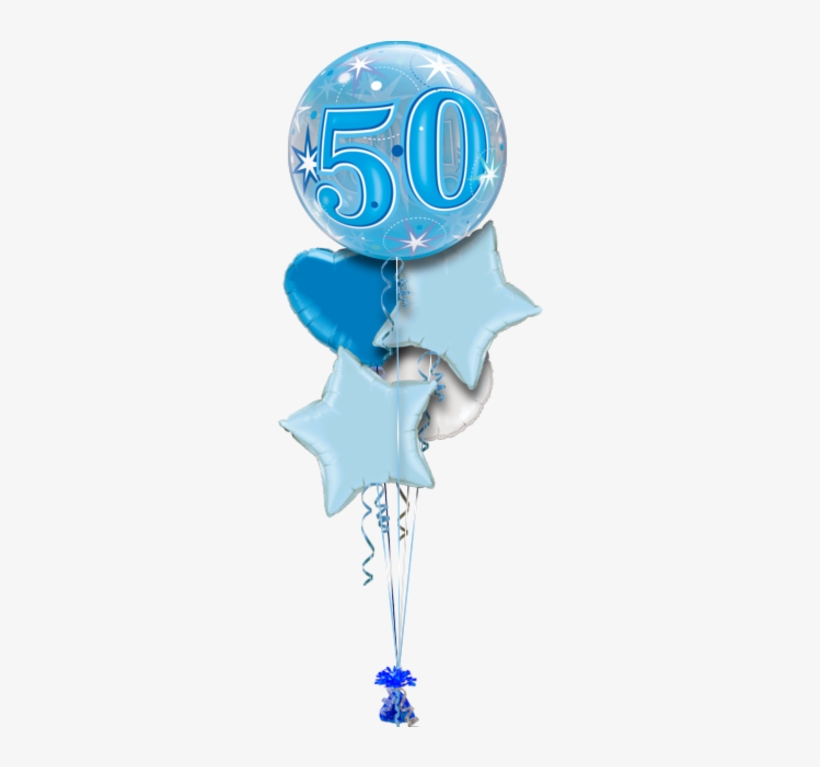 Blue 50th Birthday Bubble Special Age Balloon - Qualatex Age 50/50th Birthday Blue Starburst Sparkle, transparent png