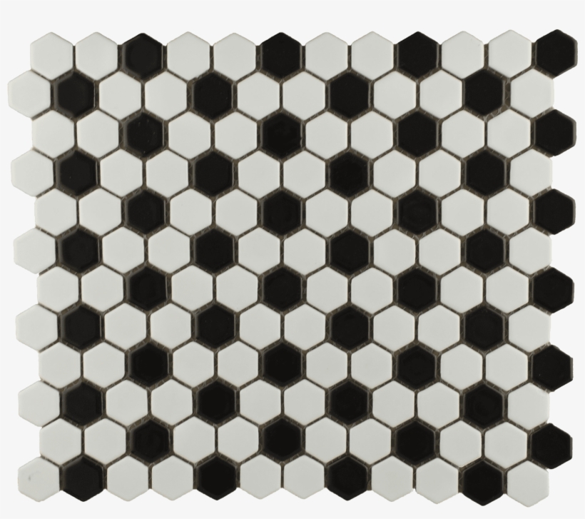 Hexagon White Black Mosaic - Hexagon Black & White, transparent png
