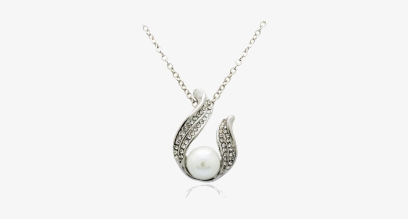 18k White Gold Plated Wings Angel Pearl Jewellery Set - Necklace, transparent png