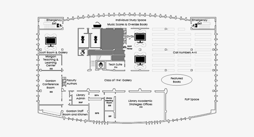 Third Floor Plan Gordon Library Third Floor Plan - George C. Gordon Library, transparent png
