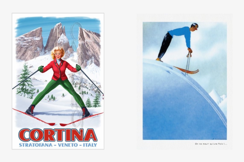 Vintage Poster Slides6 - Vintage Skiing Posters, transparent png
