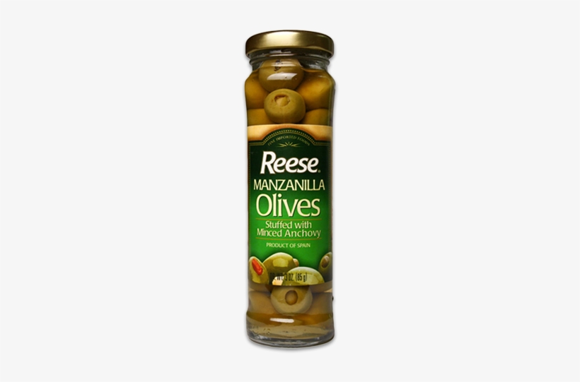 Reese Olives, Manzanilla, Stuffed With Almond - 3 Oz, transparent png