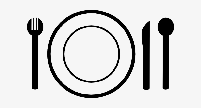Black Plate With Utensils Svg Clip Arts 600 X 360 Px - 600x360 PNG