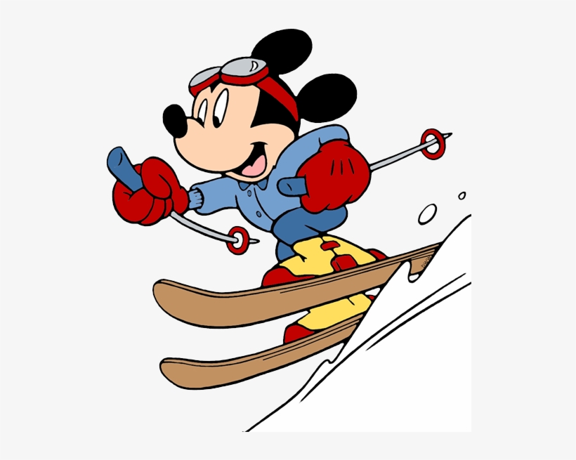 Disney Skiing Clip Art Galore Minnie - Skiing Clipart, transparent png
