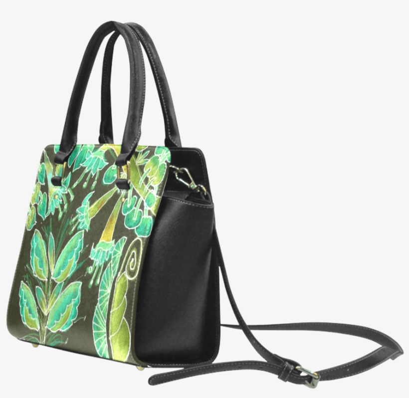 Irish Garden, Lime Green Flowers Dance In Joy - Vintage Rivet Shoulder Handbag (model 1645) - One Size, transparent png