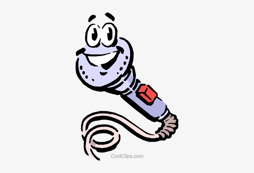 Cartoon Microphone Royalty Free Vector Clip Art Illustration - Microfone Cartoon, transparent png