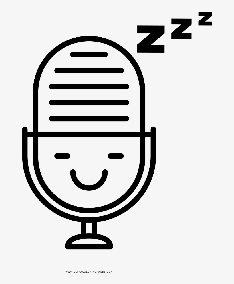 Value Microphone Coloring Pages Vector Of A Cartoon - Podcast Dibujo, transparent png