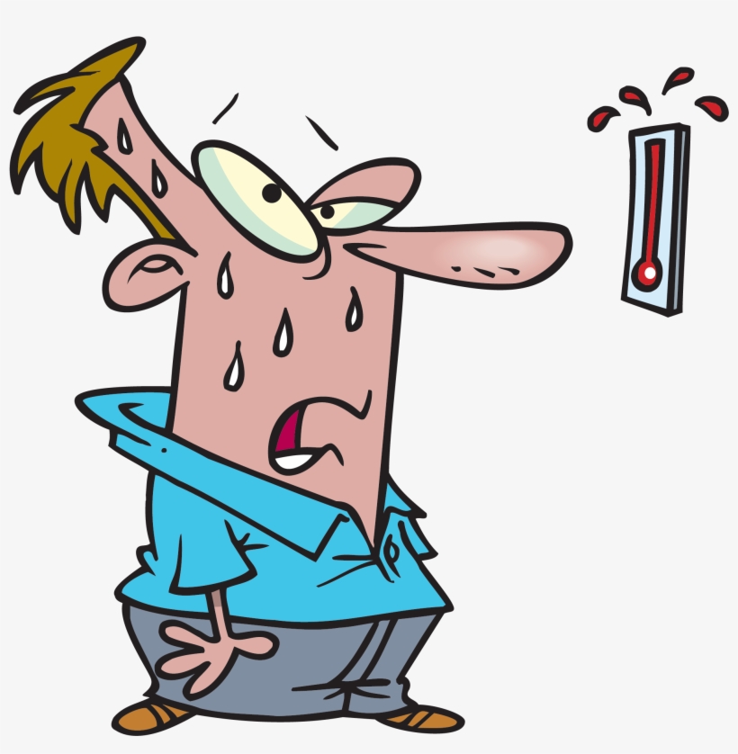 Sweating People Cliparts - Hot Temperature, transparent png