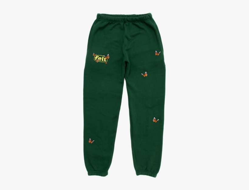 Green Butterfly Sweatpants - Green, transparent png