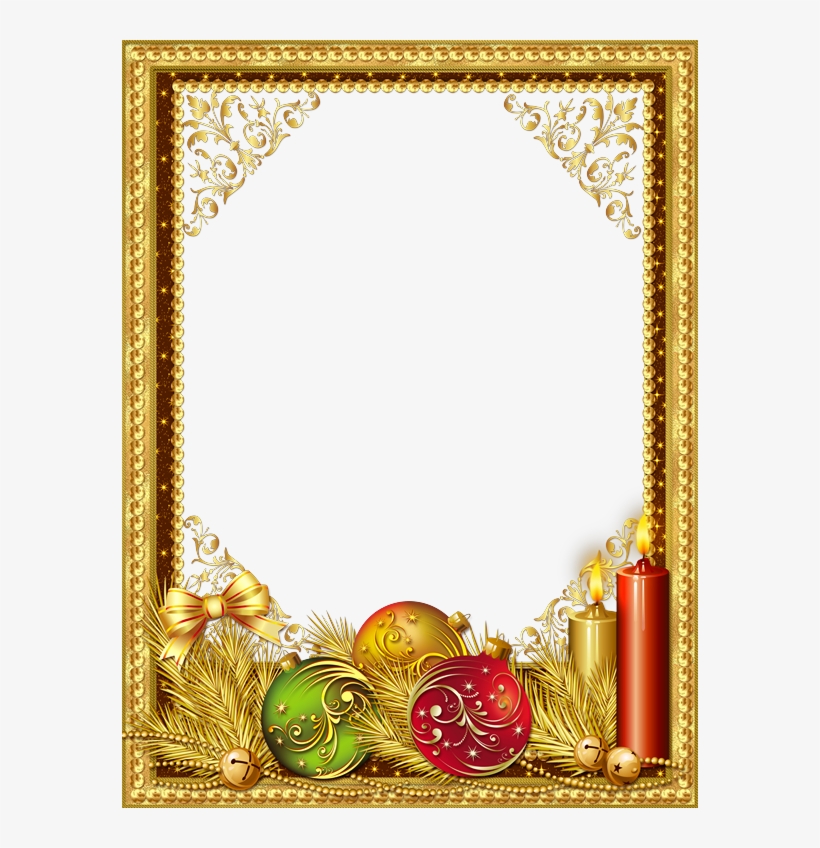 Download Marco Para Foto Familar Png Clipart Picture - Gold Christmas Frame Png, transparent png