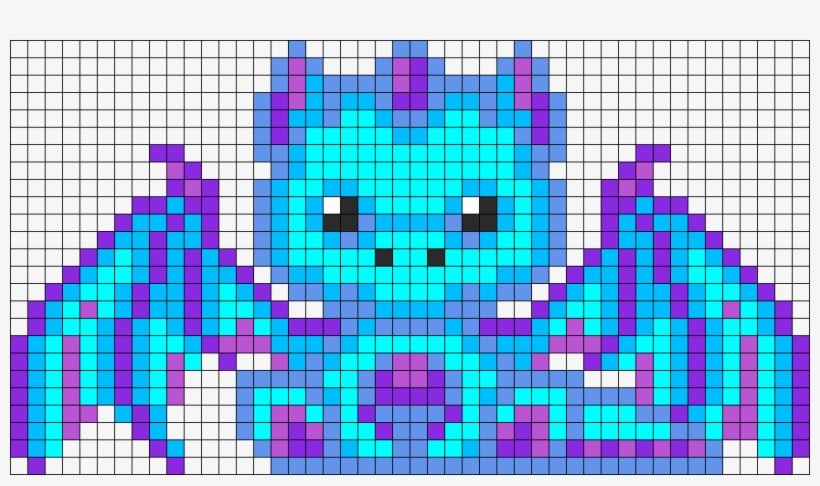 Cute Dragon Perler Bead Pattern / Bead Sprite, transparent png
