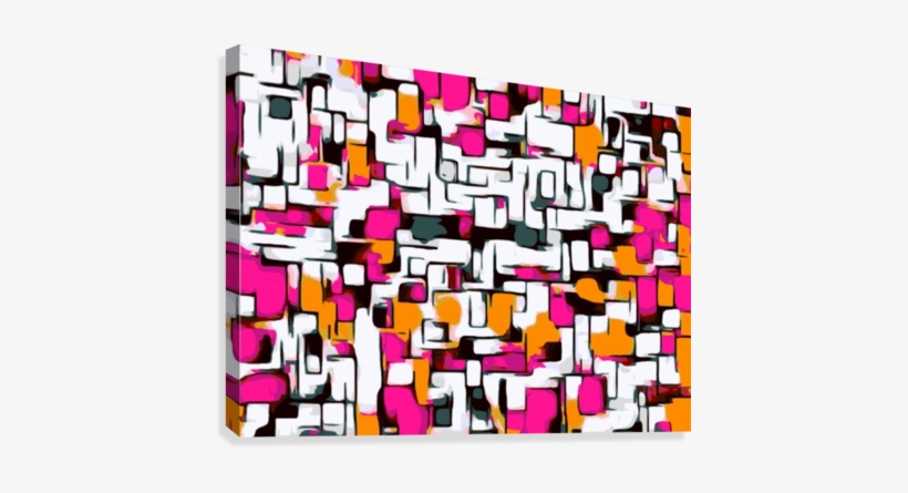 Pink Orange And Black Lines Drawing Abstract With White - Drawing, transparent png