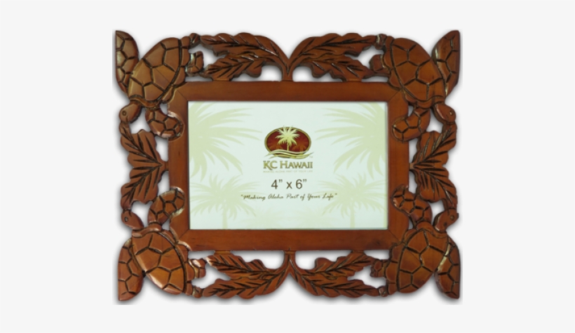 Honu Carved Wood Frame 4" - Honu Wood Carved Picture Frame 4" X 6", transparent png