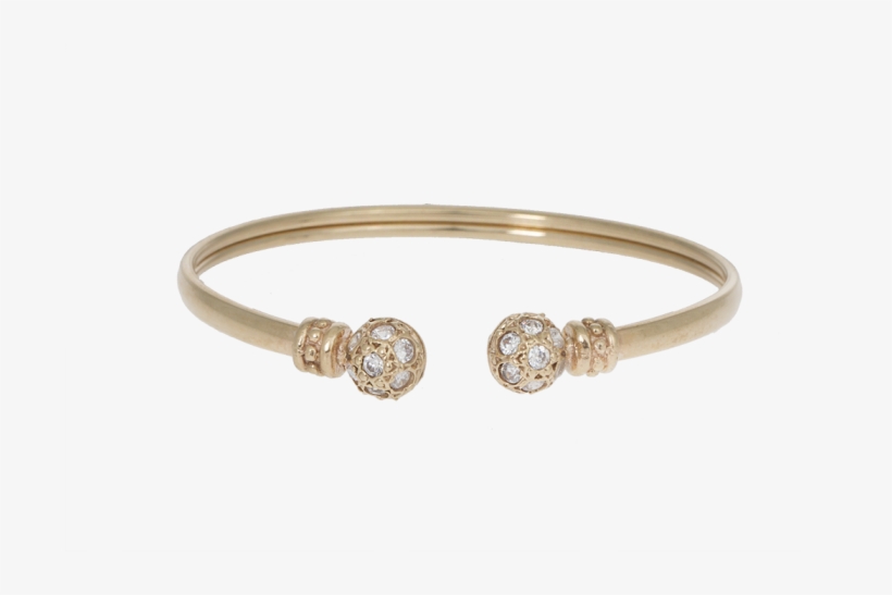 Gold Diamond Ball Bangle, transparent png