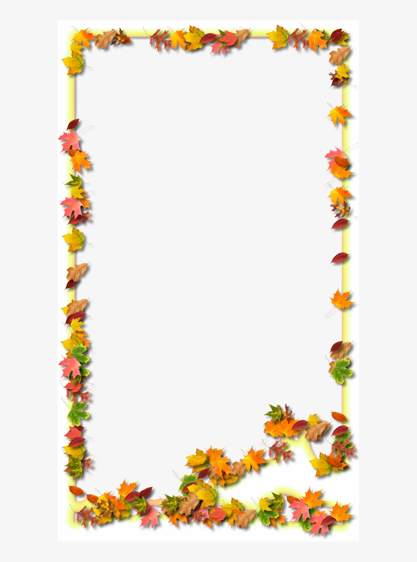 A Yellow And Orange Outline Map Of Okaloosa With Fall - Fall Leaves Frame Png, transparent png