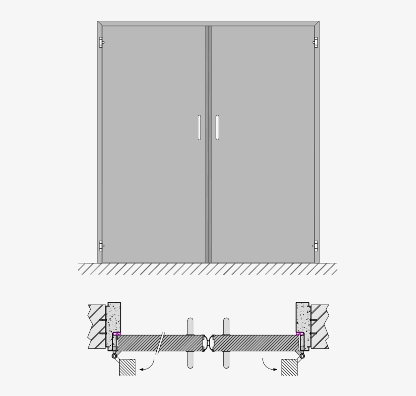 Double Door With No Priority Direction Of Opening - Door, transparent png