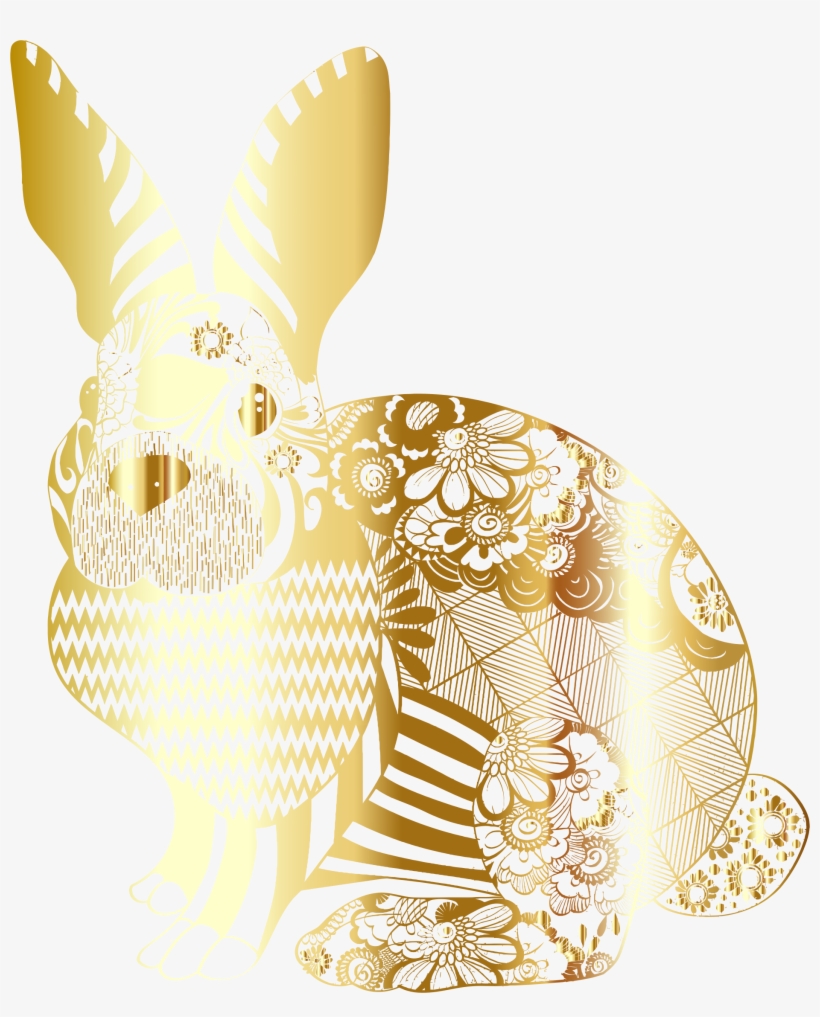 This Free Icons Png Design Of Gold Floral Rabbit No, transparent png