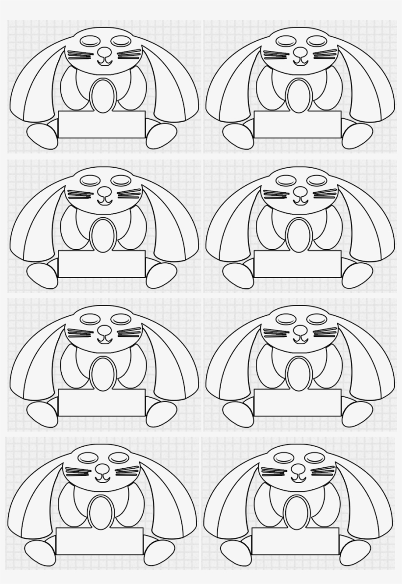 Right Click To Download 8 Easter Bunny Name Tags With - Sketch, transparent png