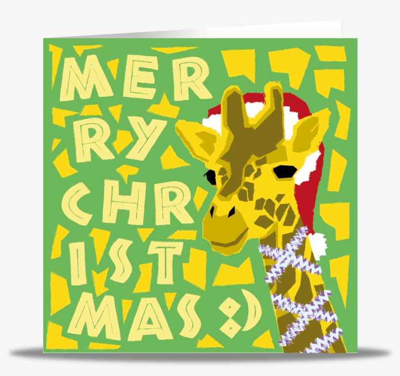 Giraffe Christmas Card - Giraffe Christmas Card Uk, transparent png