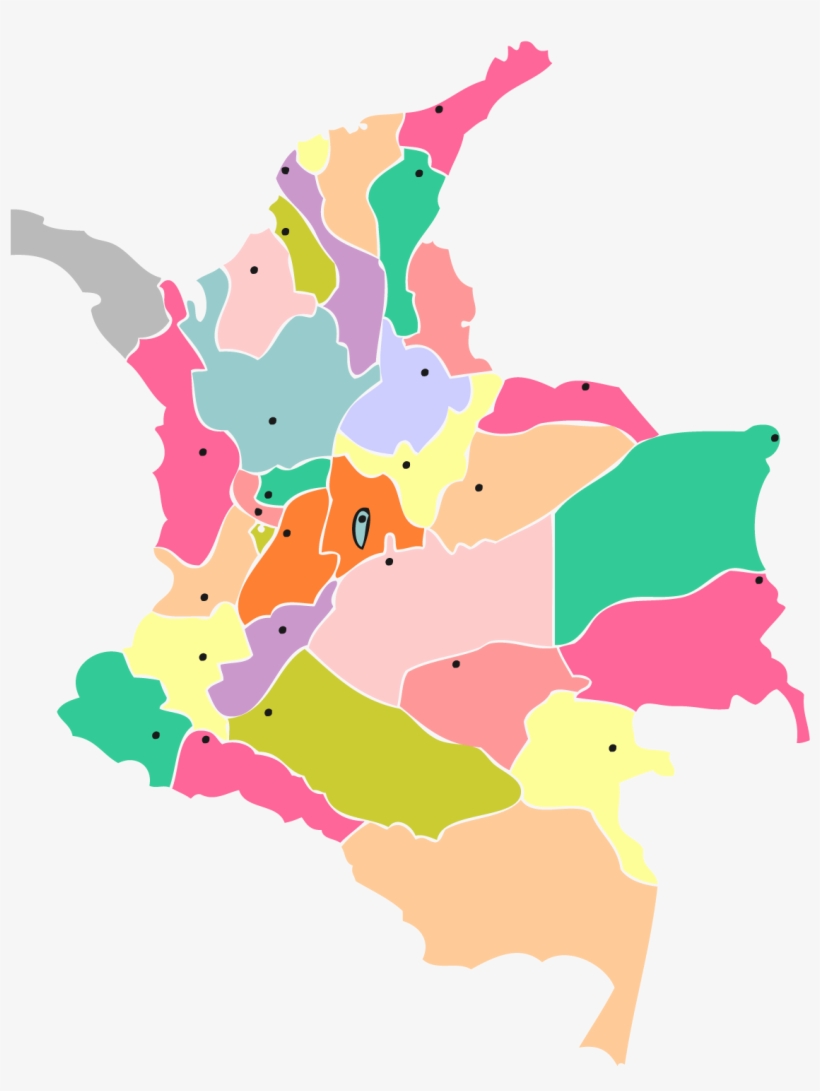 Mapa Colombia Chilco Colores-88 - Mapa De Colombia A Color, transparent png