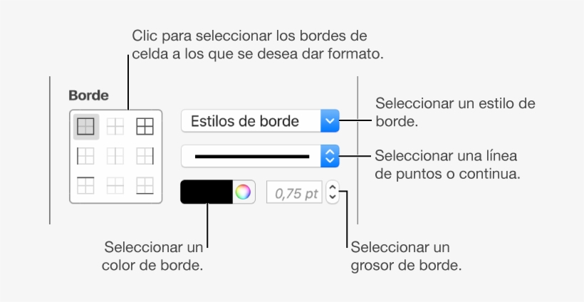 Controles Para Aplicar Un Estilo A Los Bordes De Celda - Show Grid Keynote, transparent png