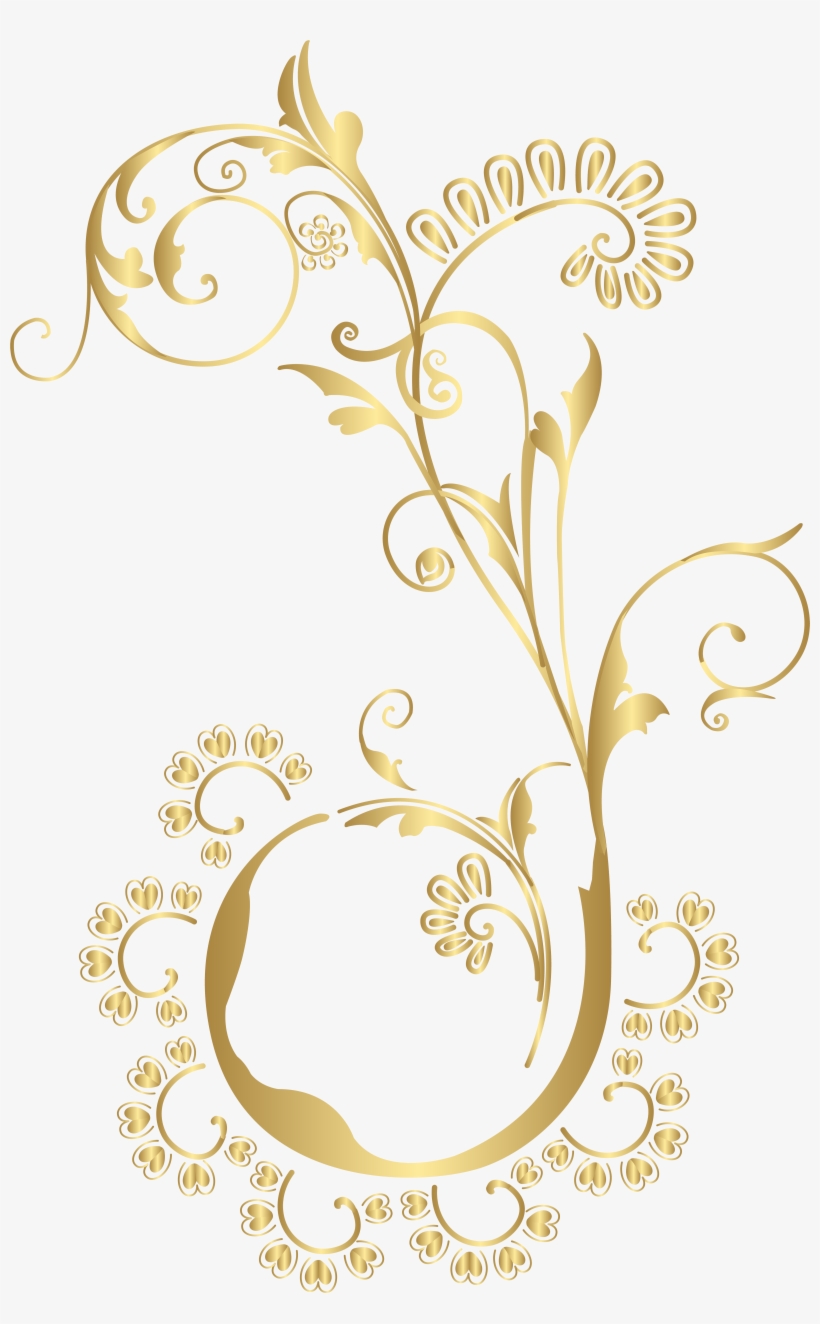 Gold Floral Png Png, transparent png