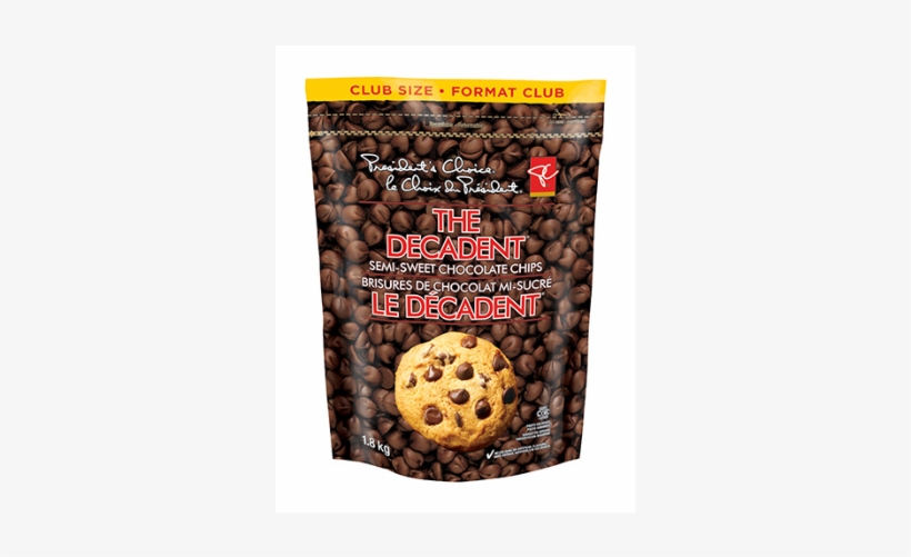Pc The Decadent Semi-sweet Chocolate Chips - President's Choice Chocolate Chips, transparent png
