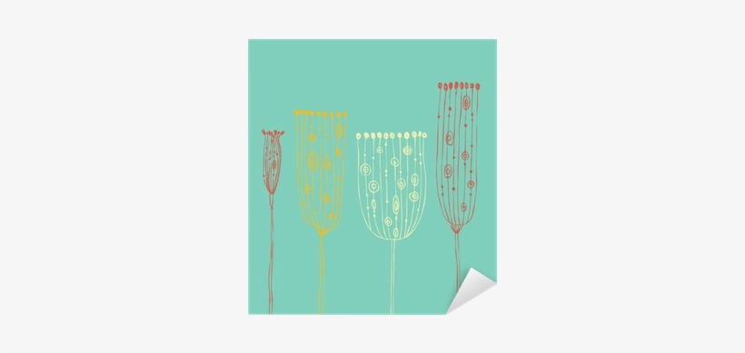 Cute Hand Drawn Vintage Banner With Decorative Flowers - Greeting Card, transparent png
