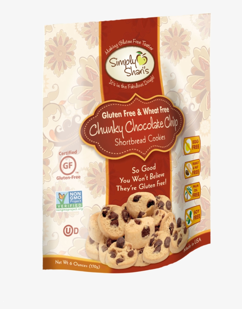 Simply Shari's Gluten Free Chunky Chocolate Chip Shortbread, transparent png