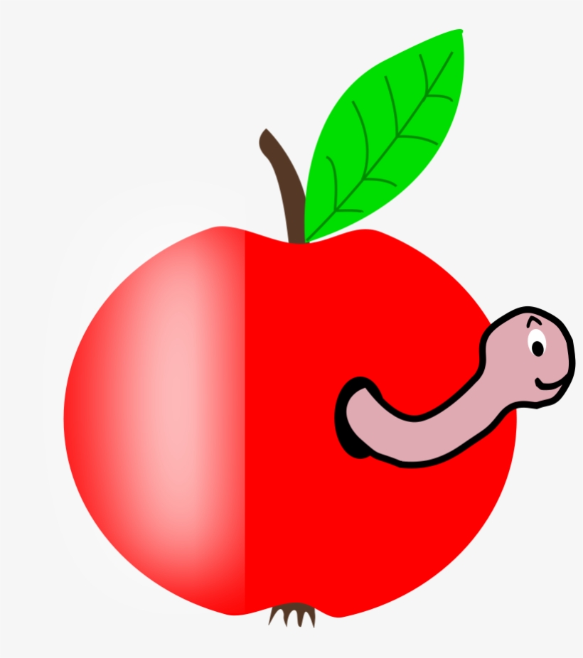 How To Set Use Apple Red With A Green Leaf Svg Vector - หนอน กิน แอ ป เปิ้ ล การ์ตูน, transparent png