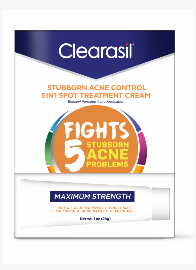 Clearasil® Stubborn Acne Control 5in1 Spot Treatment - Benzoyl Peroxide 10% Clearasil, transparent png