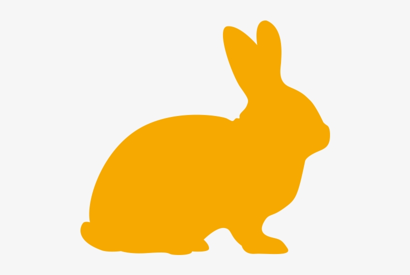 White - Yellow Rabbit Silhouette, transparent png
