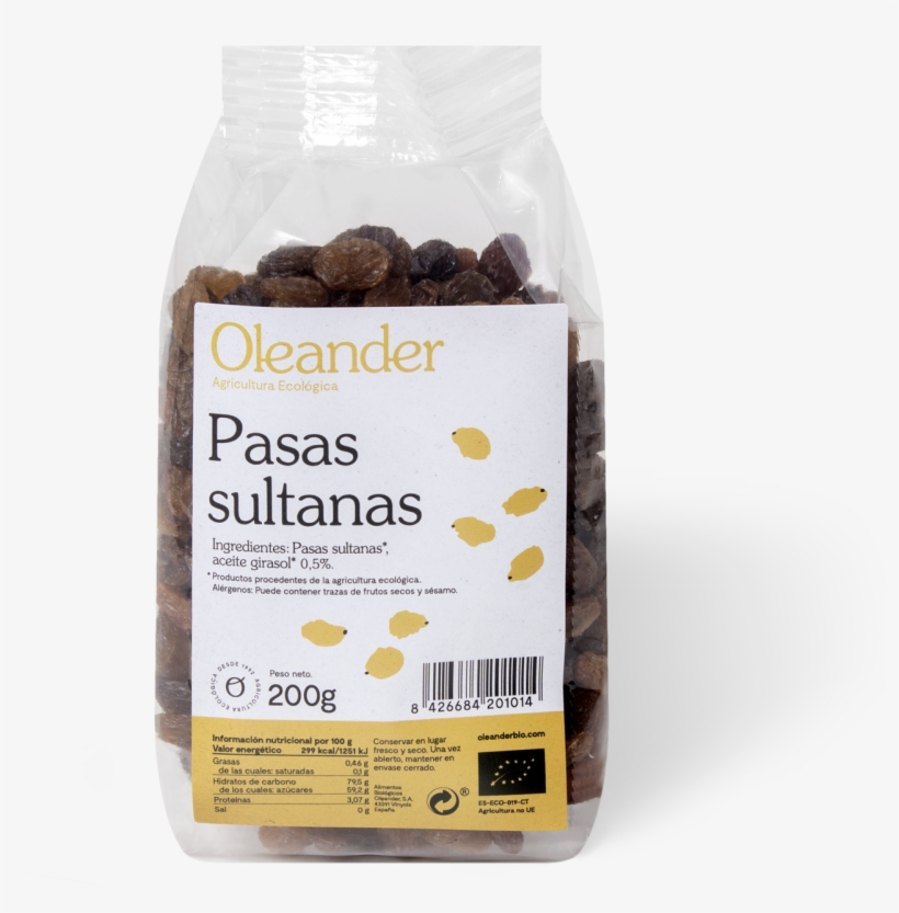 Sultana Raisins - Pasas Sultanas Bio 200gr, transparent png