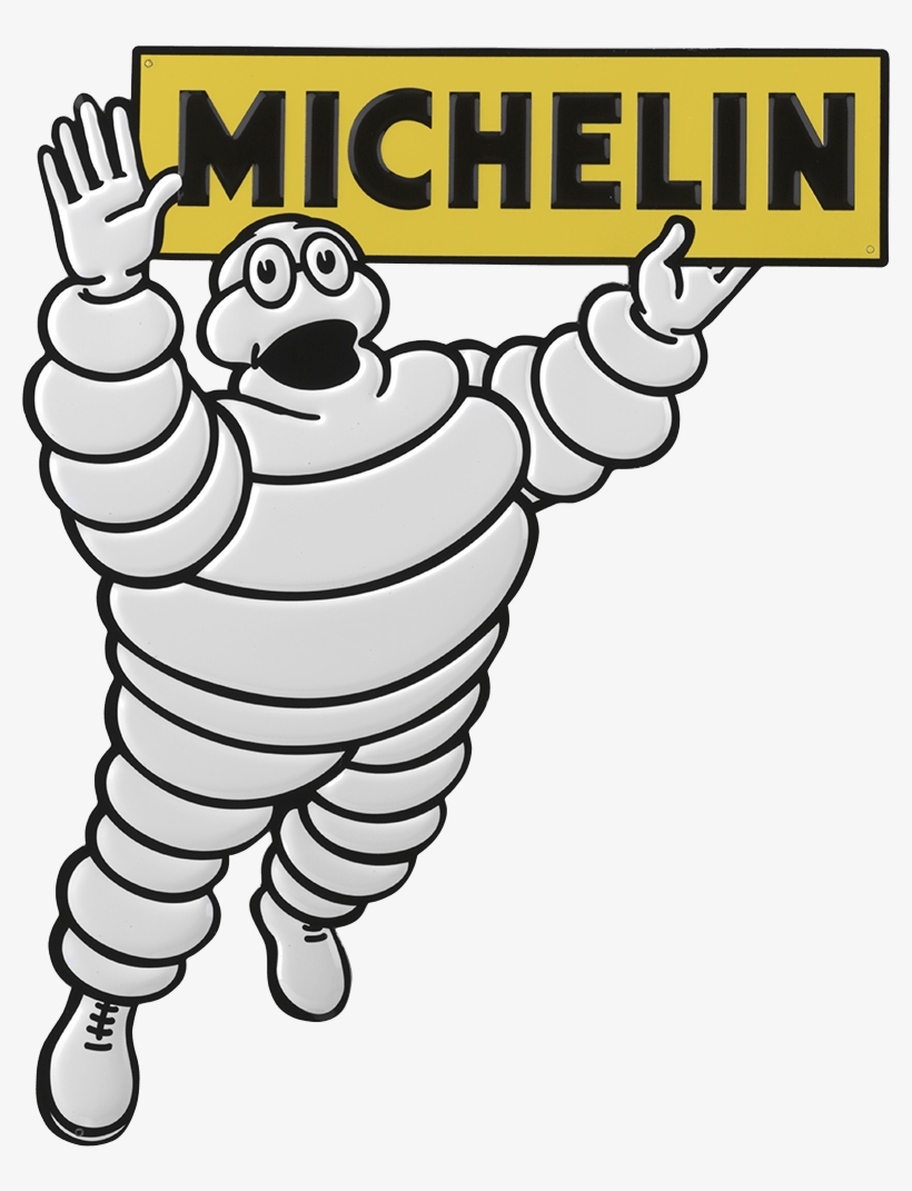 Metal Sign - Aufkleber Bibs - Bibendum 60er/70er Jahre Retro, transparent png
